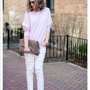 Pink merino/cashmere blend sweater